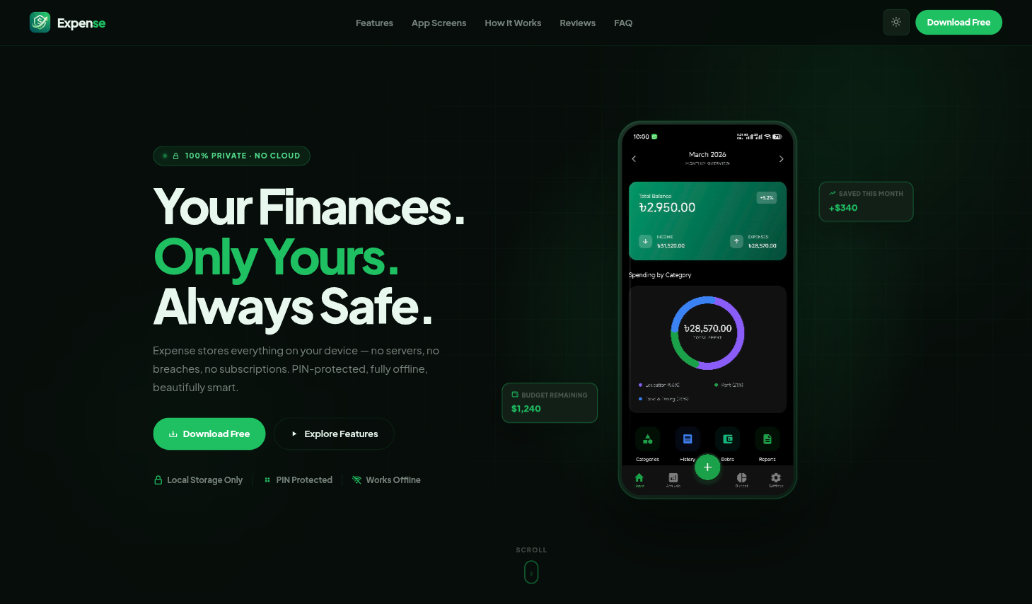 Expense Website Overview