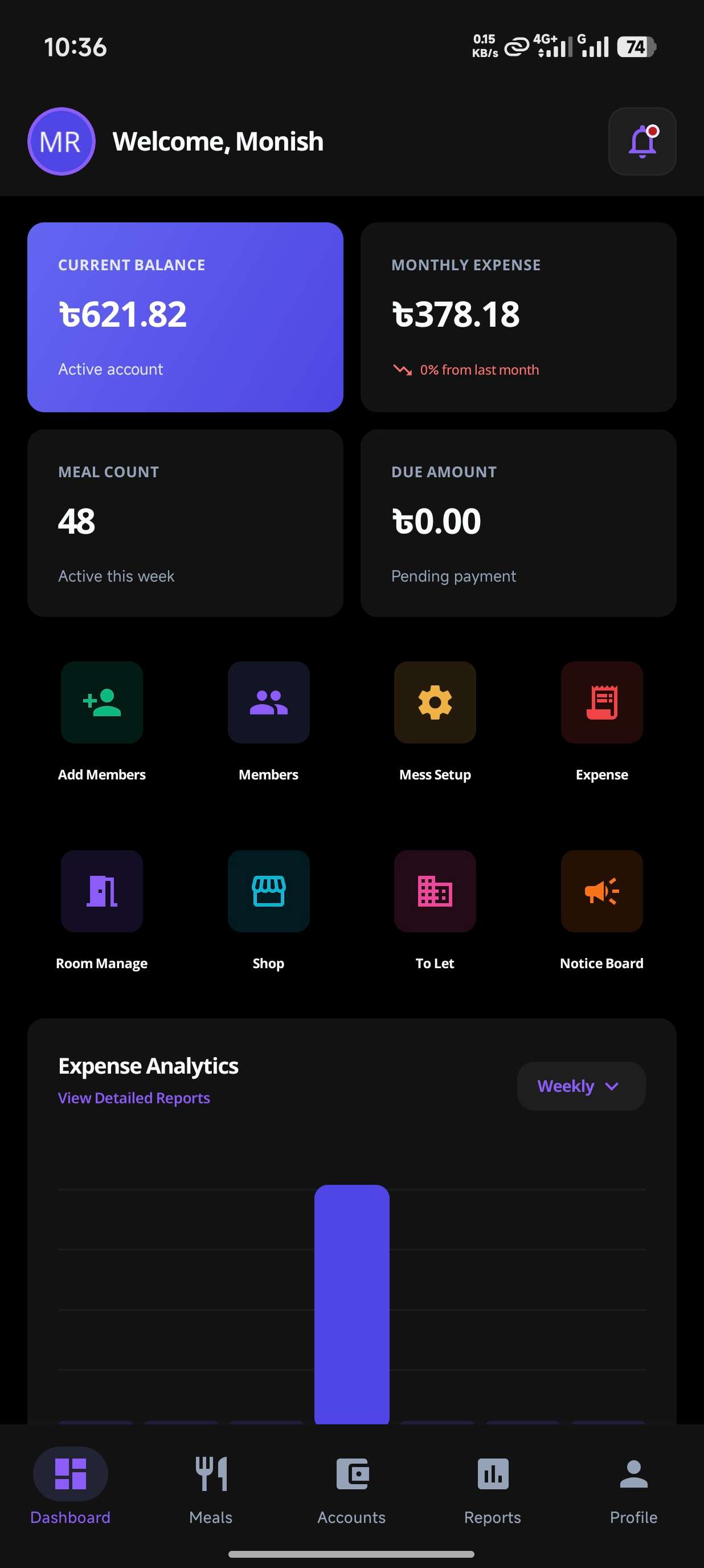 Dashboard Home